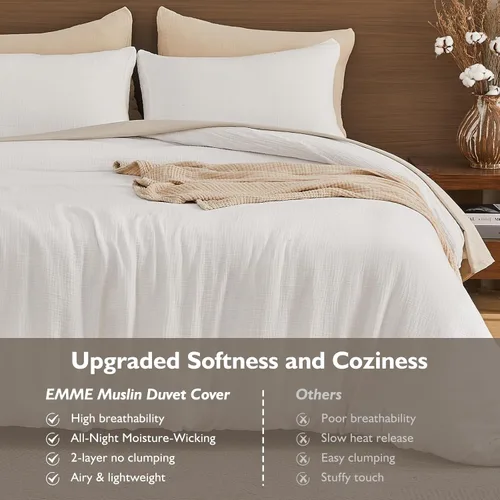 Miniatura 4 de EMME Muslin Cotton Duvet Cover Set