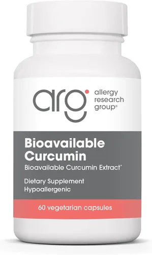 Allergy Research Group Suplemento de curcumina biodisponible, extracto de cúrcuma, curcumina de 500 mg, píldoras de cúrcuma, cúrcuma longa, pura,