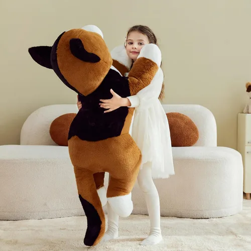 Miniatura 4 de IKASA Juguete de peluche de gato calicó gigante, juguetes suaves grandes y grandes, 30 pulgadas, tamaño enorme, lindo peluche mullido de gran