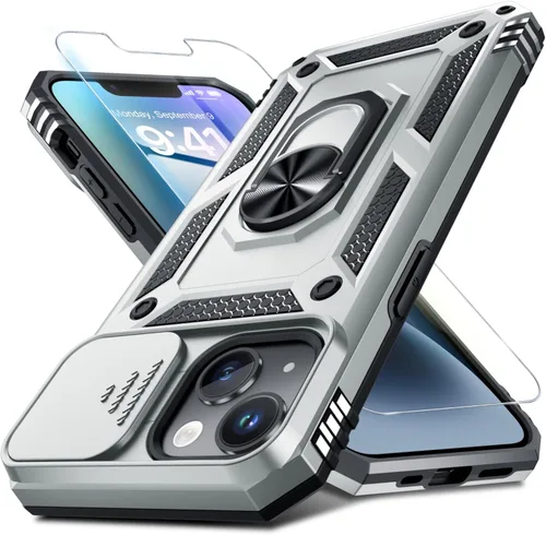 Miniatura 21 de Janmitta - Funda para iPhone 14 Pro con cubierta deslizante para lente de cámara incorporada + protector de pantalla, funda de cuerpo completo
