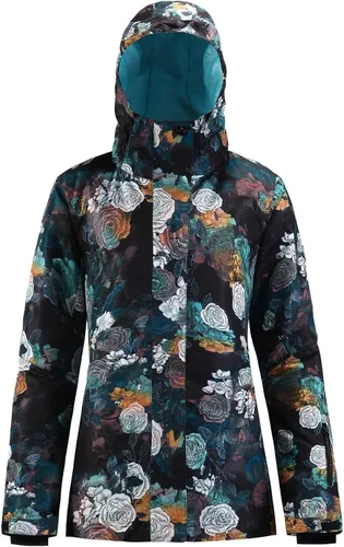 Miniatura 11 de GSOU SNOW - Chaqueta de esquí para mujer, abrigo de nieve, impermeable, cortavientos, chaqueta de snowboard, aislada, cálida, para invierno