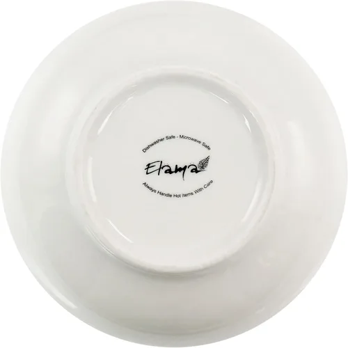 Miniatura 9 de Elama Camellia - Juego de vajilla de 16 piezas con tazones dobles de porcelana