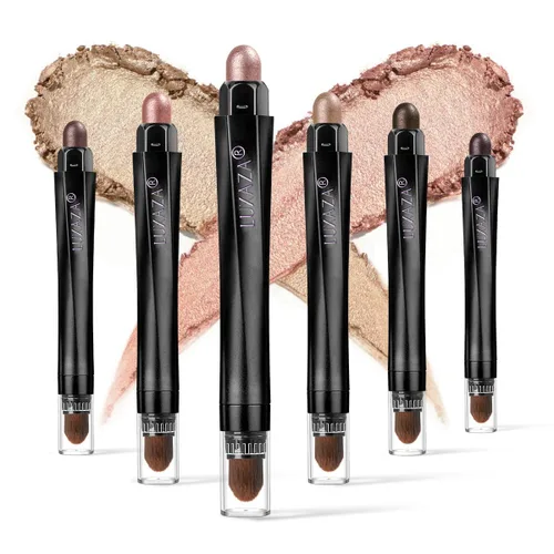 Miniatura 24 de 10 barras de sombra de ojos, brillo y neutro, color rosa champán, metálico, lápiz de sombra de ojos color crema con resistente a las manchas y al