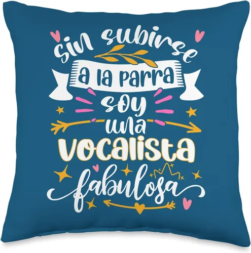 Regalo Original Para Vocalista Accesorios Musica UNA Vocalista Fabulosa Divertido Mujer Cantante Música - Almohada de 16 x 16 pulgadas, multicolor