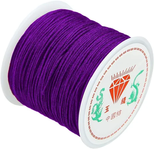 Miniatura 14 de Cordón de nailon de 0.031 in, hilo de nudo chino macramé pulsera de cola de rata trenzada (negro)