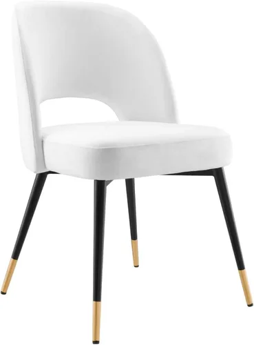 Modway Rouse Performance - Silla de comedor de terciopelo en color blanco, 23 x 20 x 32