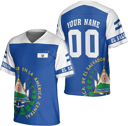 Miniatura 16 de Camiseta de fútbol de El Salvador personalizada de El Salvador Jersey de fútbol de El Salvador para hombres, camisas de El Salvador 3D