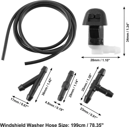 Miniatura 6 de ACROPIX Boquilla de limpiaparabrisas delantero para Honda Pilot, paquete de 9, color negro