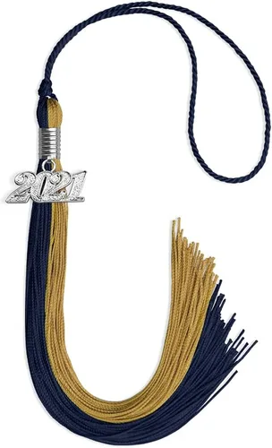 Miniatura 152 de Endea Graduation Borla de doble color con gota de fecha plateada (negro/oro antiguo, 2025)