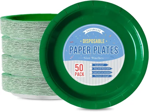Miniatura 9 de Platos de Papel Desechables Negros, 50 Unidades Platos de Postre para Pastel de 7 Pulgadas a Granel para Suministros de Fiesta, Platos de Fiesta