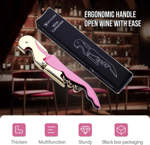 Miniatura 8 de Sacacorchos profesional para camareros, llave de vino de acero inoxidable resistente para camareros de restaurantes, sacacorchos clásico todo