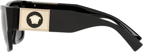 Miniatura 6 de Versace - Gafas de sol para hombre, marco negro, lentes gris oscuro, 56 mm