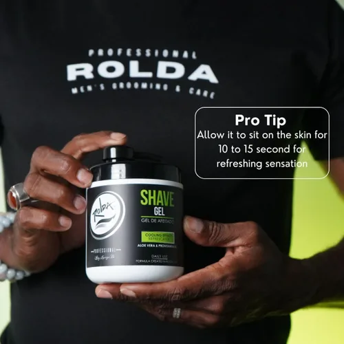 Miniatura 8 de Rolda Gel de afeitado refrescante para pieles sensibles, gel de afeitado transparente sin espuma para hombres con aloe vera, provitamina B5