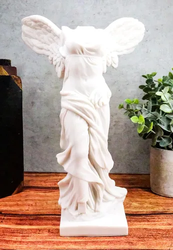 Miniatura 9 de Ebros - Estatua de la victoria de samotracia con alas grandes, 10.5 pulgadas de alto, figura de diosa griega romana Victoria, artefacto de ruina