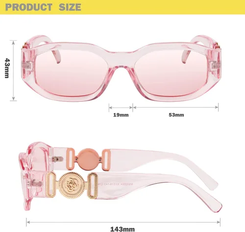Miniatura 4 de mosanana Gafas de sol rectangulares de moda para mujeres y hombres Model-TRACER
