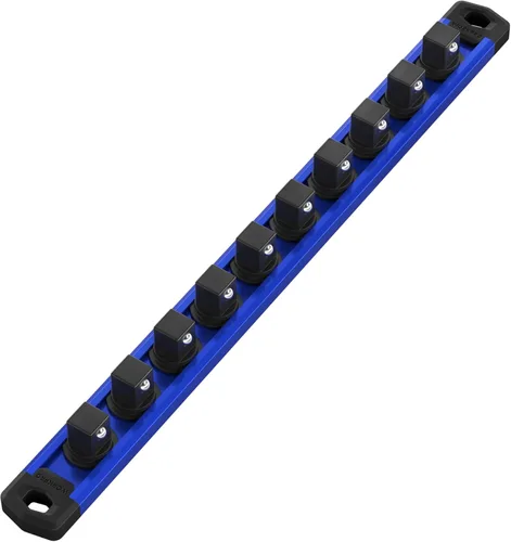 Miniatura 31 de WORKPRO Organizador magnético de llaves de vaso, riel de llaves de aleación de aluminio de 1/2 pulgada, soporte para llaves de vaso de servicio Rojo