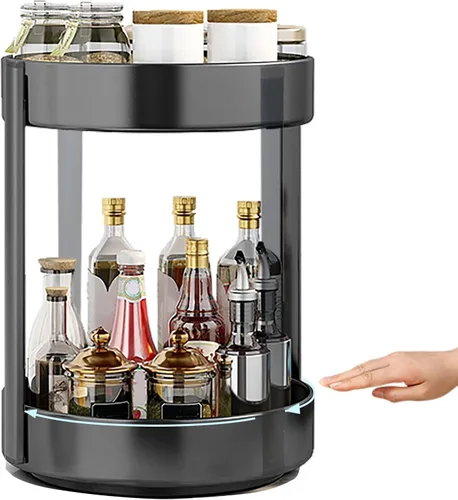 Miniatura 6 de Organizador de especias de metal grande giratorio de 12 pulgadas para gabinete de cocina, Lazy Susan giratorio para encimera, estante