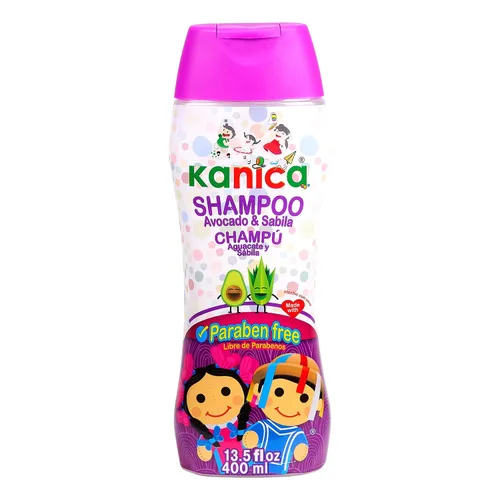 KANICA Champú sin parabenos con aloe vera y aguacate. Champú para la familia