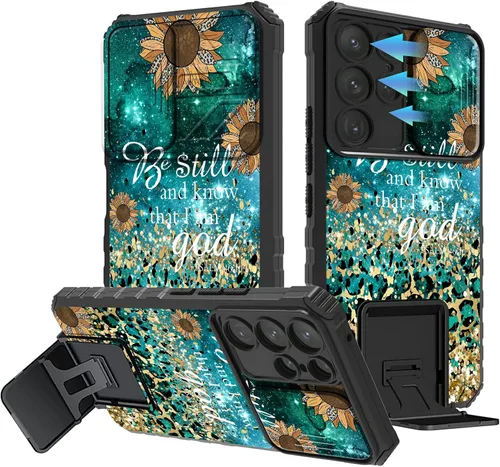 Miniatura 972 de Funda para Samsung Galaxy S22 Ultra 5G, Galaxy S22 Ultra con cubierta de cámara deslizante, funda resistente de doble capa con función atril Black