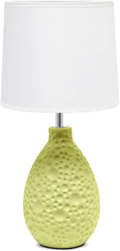 Miniatura 10 de Simple Designs LT1193-PNK Lámpara de mesa de cerámica ovalada refinada y texturizada de 14.17 pulgadas, para sala de estar, dormitorio, oficina, Rosa