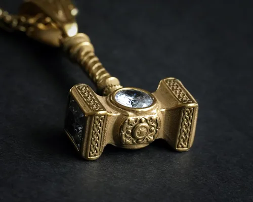 Miniatura 141 de Viking Thors Hammer Necklace Pendant - Vegvisir Aegishjalmur Helm of Awe Raven Huginn Muninn Pendant Necklace Amulet Talisman - Thor Necklace