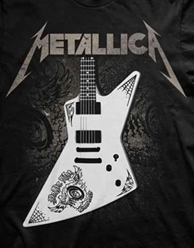 Miniatura 3 de Metallica Camiseta Papa Het Guitar Band Logo Oficial Hombres Negro