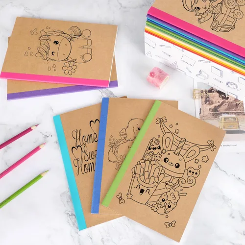 Miniatura 5 de EOOUT Paquete de 20 Cuadernos A5 de Papel Kraft, Diario Rayado a Granel con Lomo Arcoíris, 10 Colores, 60 Páginas de Tapa Blanda, Cuadernos