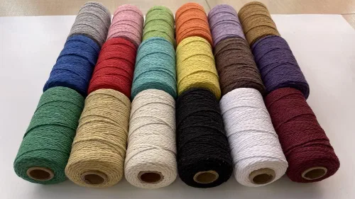 Miniatura 7 de FLIPPED (109 yardas/1.5 mm/35 colores opcionales) 109 cuerdas de macramé para manualidades, cuerda de algodón para macramé, cuerda de panadero, Gris
