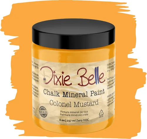 Miniatura 250 de Dixie Belle Paint Company - Pintura con acabado de tiza para muebles, color negro (Caviar), 1 galón, 128 fl oz, pintura mineral color rosa intenso