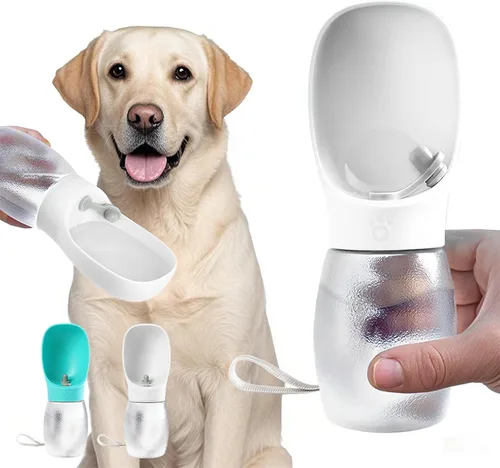 Miniatura 12 de Kalimdor Botella de agua para perros, dispensador de agua portátil de 12 onzas a prueba de fugas para cachorros con alimentador para mascotas