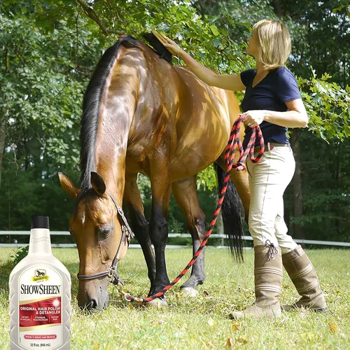 Miniatura 3 de Absorbine ShowSheen Abrillantador y Desenredante para el Cabello Botella de Repuesto de 32oz, Pelaje de Caballo y Perro, Crin y Cola, Desenredado