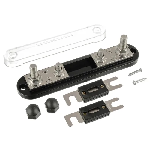 Portafusibles ANL BOJACK con fusible ANL de 350 amperios, bloque de fusibles ANL con 2 piezas de fusible ANL de 350A, terminales de perno M10 con