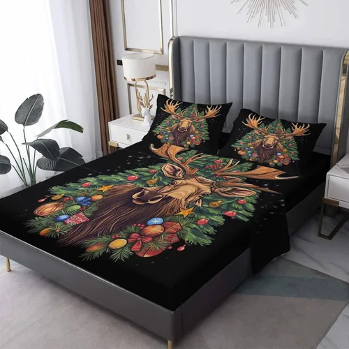 Miniatura 7 de Sábanas de gato tamaño individual – Sábanas y fundas de almohada de Navidad – 100% microfibra, estampado de alta cantidad de hilos, sábana encimera
