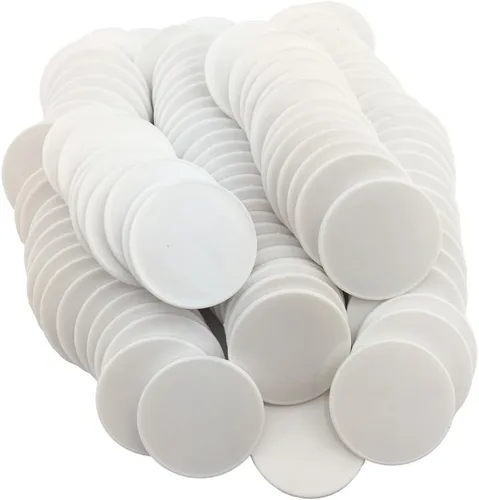 Smartdealspro Juego de 100 fichas de póquer opacas de 1 1/2 pulgadas de plástico para contadores de aprendizaje, fichas de juego con caja de Blanco