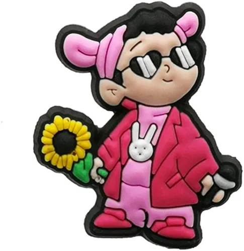 Miniatura 2 de 32 dijes de cocodrilo de conejo malo para niñas y niños, accesorios de zapatos de PVC para mujeres y hombres, zapatos de pulsera, decoraciones
