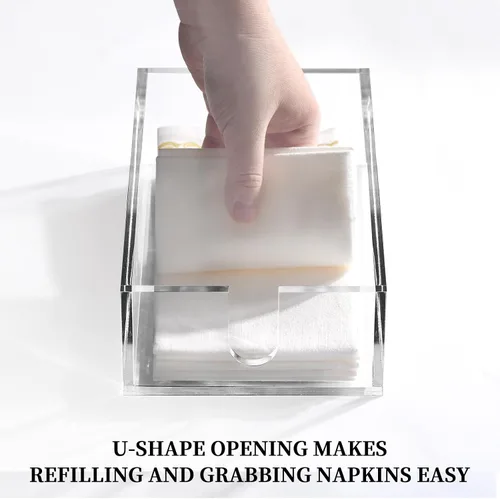 Miniatura 6 de Servilletero acrílico – Bandeja transparente más gruesa para toallas de invitados para baño, cocina, comedor, toallas de mano de papel desechables