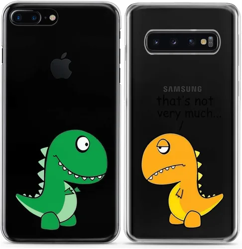 Miniatura 7 de Fundas a juego para parejas compatibles con Google Pixel 7 6a Pro 5 XL 5a 4a 5G 2 XL 3 XL 3a XL 4 regalo transparente lindo dinosaurio divertido