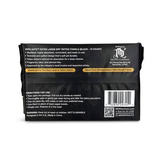 Miniatura 2 de Wipe Outz Toallas de tatuaje extragrandes DRY – Toallitas de tatuaje prémium para durante el tatuaje y el cuidado posterior, cuidado posterior
