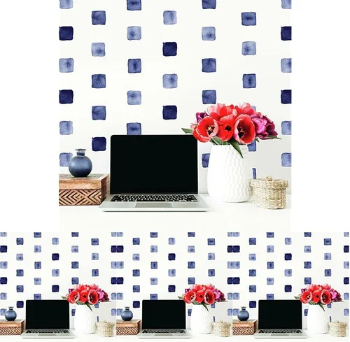 Miniatura 6 de RoomMates RMK4885SCS - Calcomanías de pared para despegar y pegar en bloques de acuarela azul