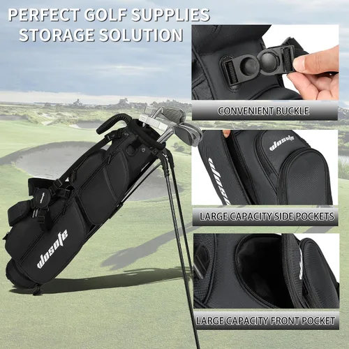 Miniatura 8 de Bolsa de golf con divisores de 3 vías, ligera para hombres y mujeres, mini bolsa de golf pequeña para Par3, bolsa de práctica y cursos ejecutivos