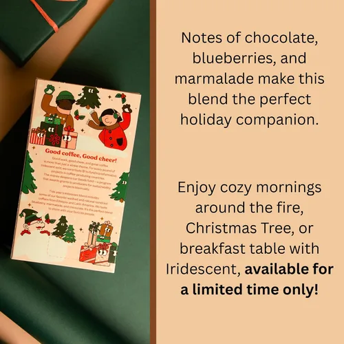 Miniatura 4 de Counter Culture Coffee Mezcla de café navideño iridiscente, tostado medio ligero, cultivado sosteniblemente, Kosher, café de grano entero, 12 onzas