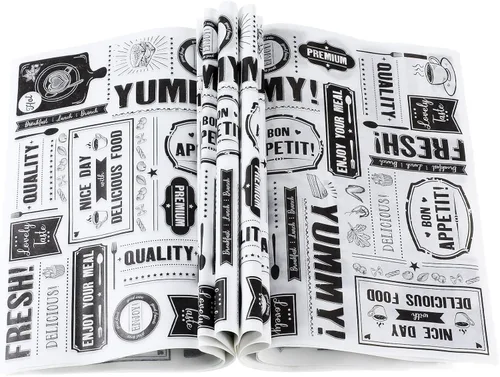 Chinco 150 hojas de papel de cera de papel de periódico, papel de envoltura de alimentos, resistente a la grasa, forro impermeable para envolver