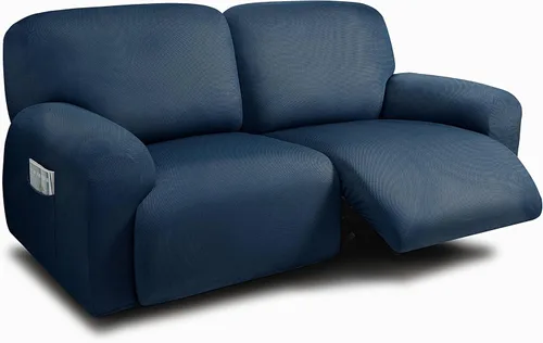 Miniatura 9 de ULTICOR Fundas para Sofá Reclinable de 8 Piezas, Fundas Elásticas de Hilo Teñido para Sofá Reclinable de 3 Cojines, Fundas Deslizables para Sofá