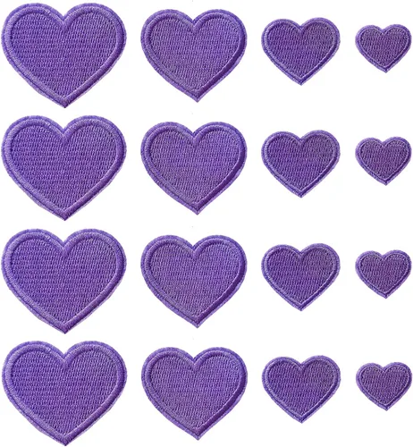 Miniatura 11 de 24 parches para planchar con corazón azul, parches bordados con corazón para ropa, chaquetas, sombreros, mochilas, jeans
