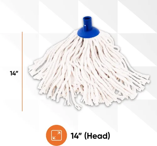 Miniatura 2 de Superio Cabezal de repuesto para trapeador de hilo de algodón, repuesto para limpieza de suelos de madera dura, autoescurrido, resistente