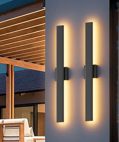 Miniatura 10 de Aipsun Aplique de pared negro para exteriores, 3000 K, 4000 K, 6000 K, 23.6 pulgadas, luz exterior moderna de 23.6 pulgadas, 1 paquete, luz de pared