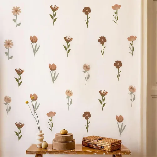 Miniatura 12 de Arawat 48 piezas de decoración de moño rosa para baño y dormitorio, calcomanías de pared de lazo y calcomanías para decoración de habitación