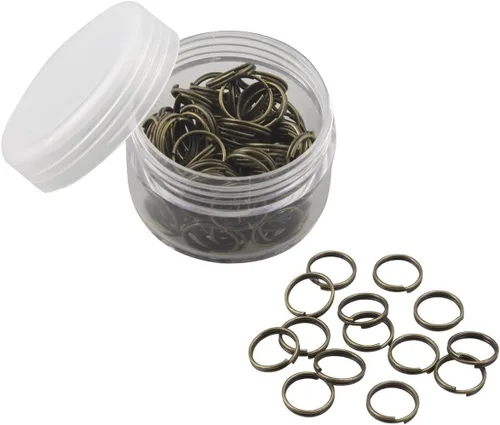 Miniatura 8 de 1 caja de anillos divididos de doble bucle, conectores de mini llaveros para hacer joyas, collares, pulseras, aretes, manualidades
