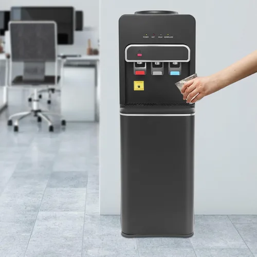 Miniatura 3 de Dispensador de agua de carga inferior de 5 galones, enfriador de agua con boquillas de agua caliente y fría para oficina, hogar, sala de estar Negro