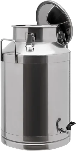 Miniatura 13 de LOYALHEARTDY Lata de leche de 10L/2.64 galones, latas de transporte de leche de acero inoxidable, cubo de vino, jarra, jarra de aceite, barril